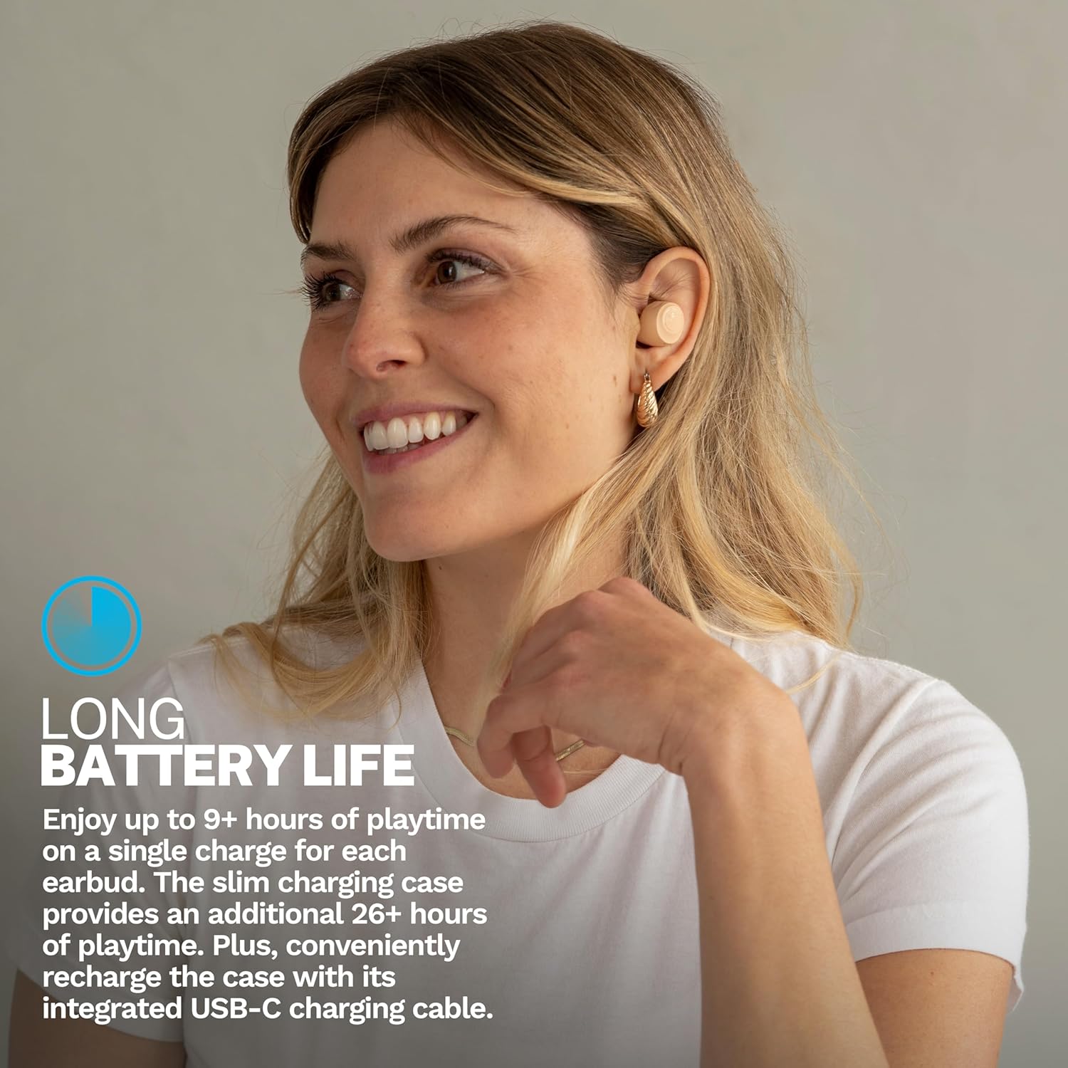 JLab Go Air Pop+ Tones True Wireless Earbuds, in Ear Headphones, Bluetooth Earphones, 35H Playtime Ear Buds, Bluetooth Earbuds with Microphone, USB-C Charging Case, Dual Connect, EQ3 Sound, (155 N) - Image 3