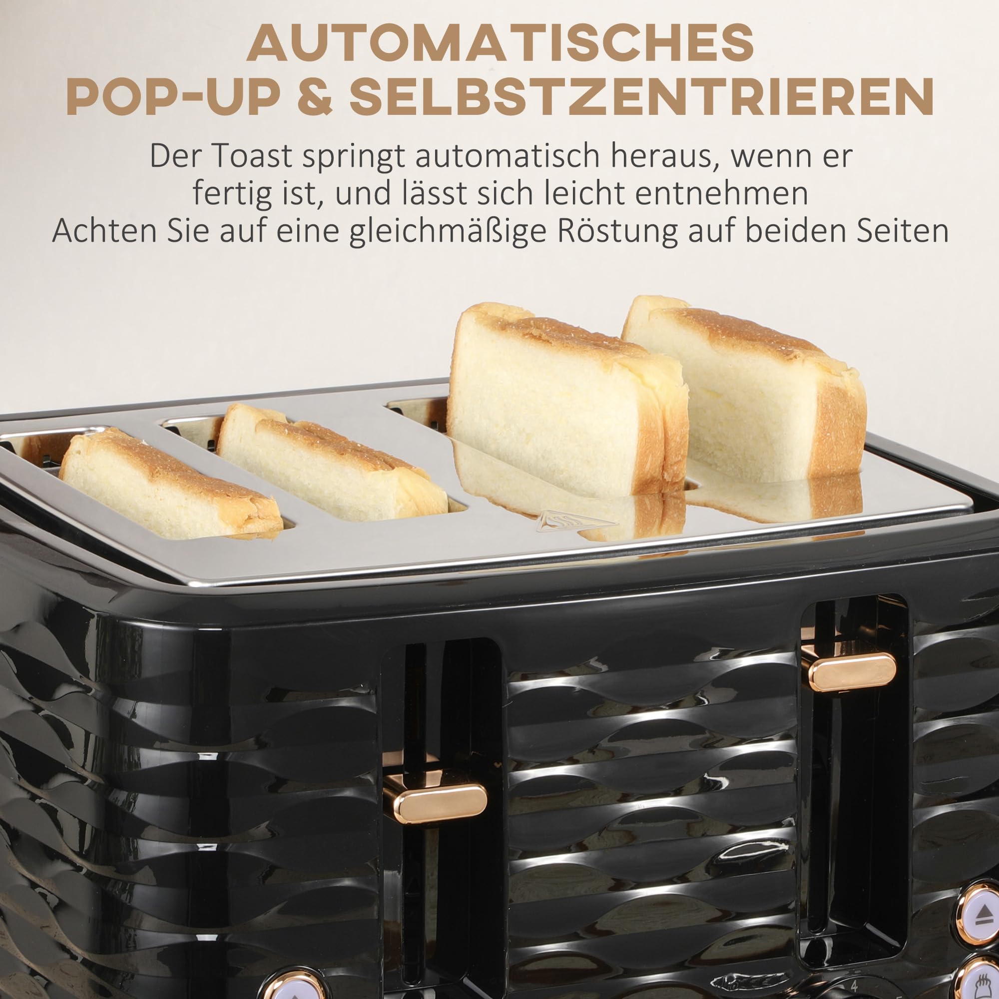 HOMCOM Bouilloire Grille-pain Set petit-déjeuner avec bouilloire de 1,7L, grille-pain 4 tranches, 2200 W, 7 niveaux de brunissage, décongélation, réchauffage et compartiment à miettes, thermostat