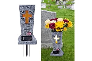HUYIENO Solar Cemetery Grave Vase for Beloved Memories
