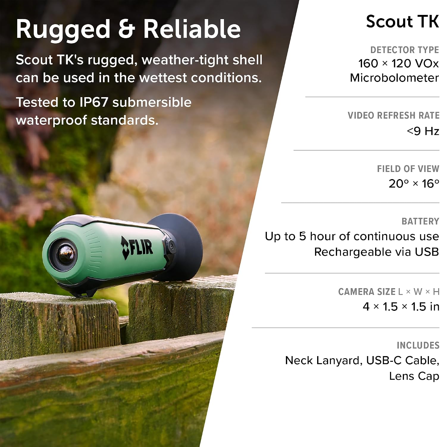 FLIR Scout TK - Compact Thermal Imaging Monocular for Wildlife Viewing, Hunting & Outdoor