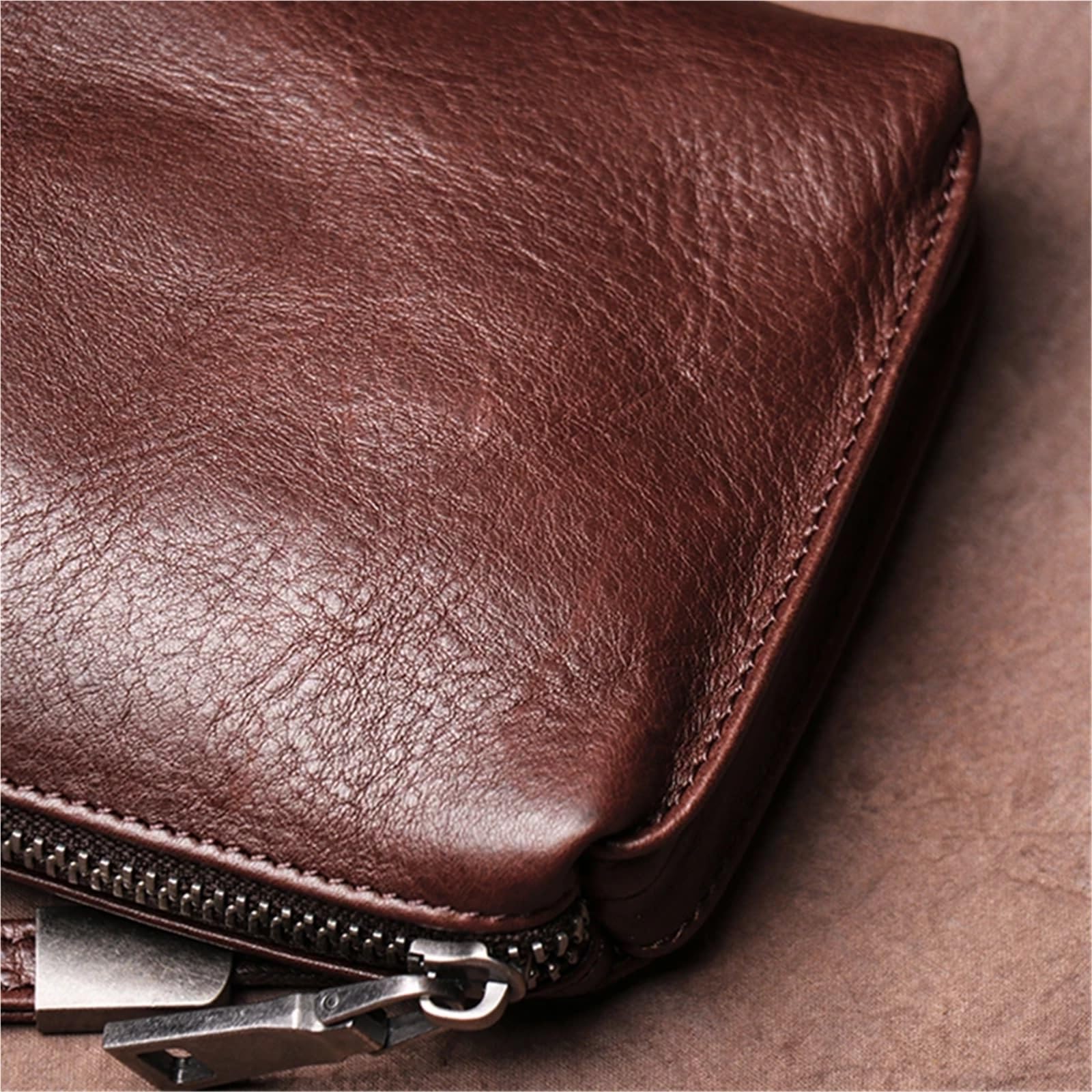 Pochette da uomo in pelle Porta carte di credito vintage di grande capacità Porta carte di credito Telefono semplice