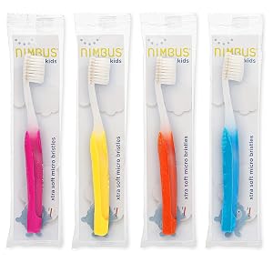 NIMBUS NIMBY Kids Extra Soft Toothbrushes for Sensitive Teeth and Receding Gums Periodontist Design Plaque Remover Travel Toothbrush