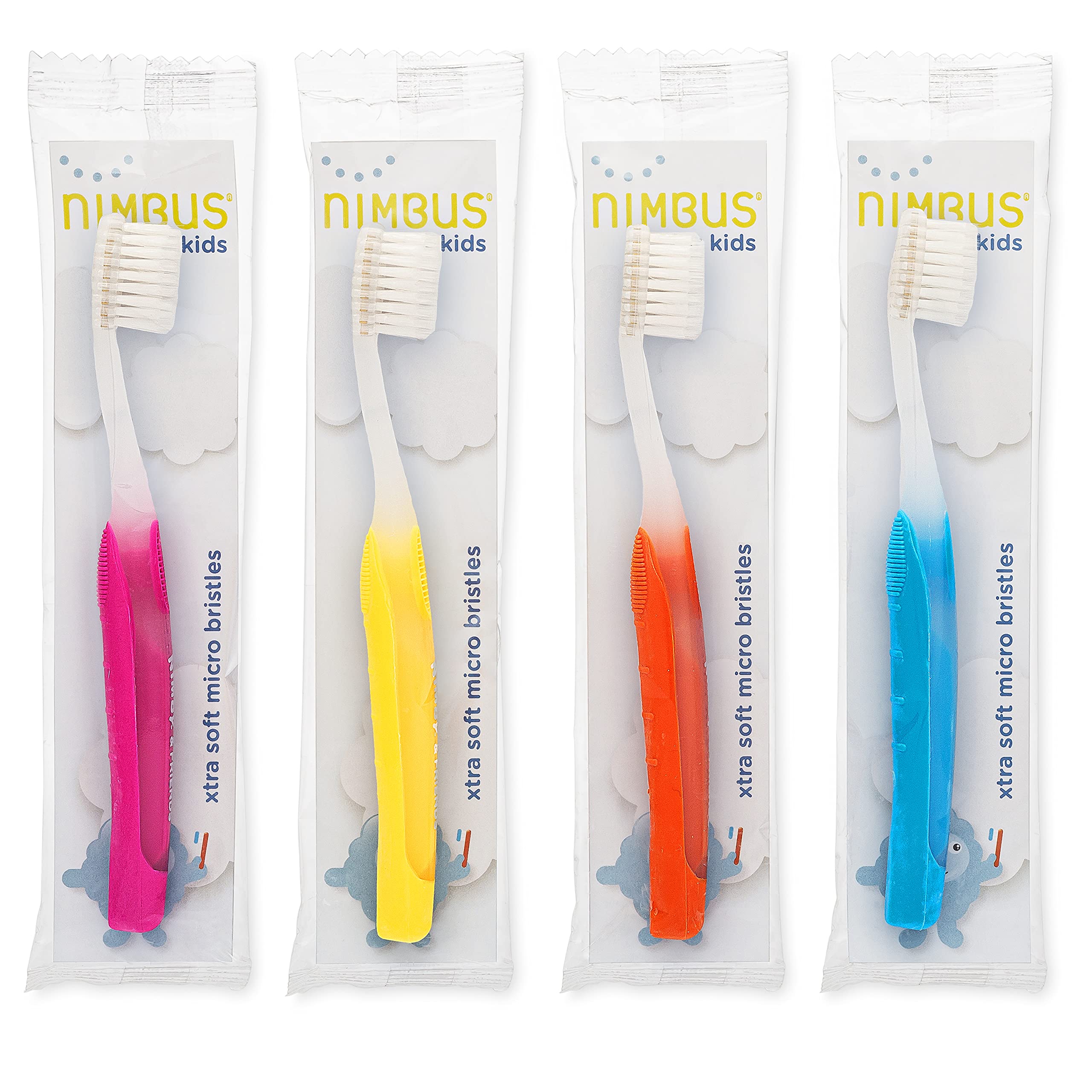 Nimbus NIMBY Children's Toothbrush Pack of 4 Colors Vary