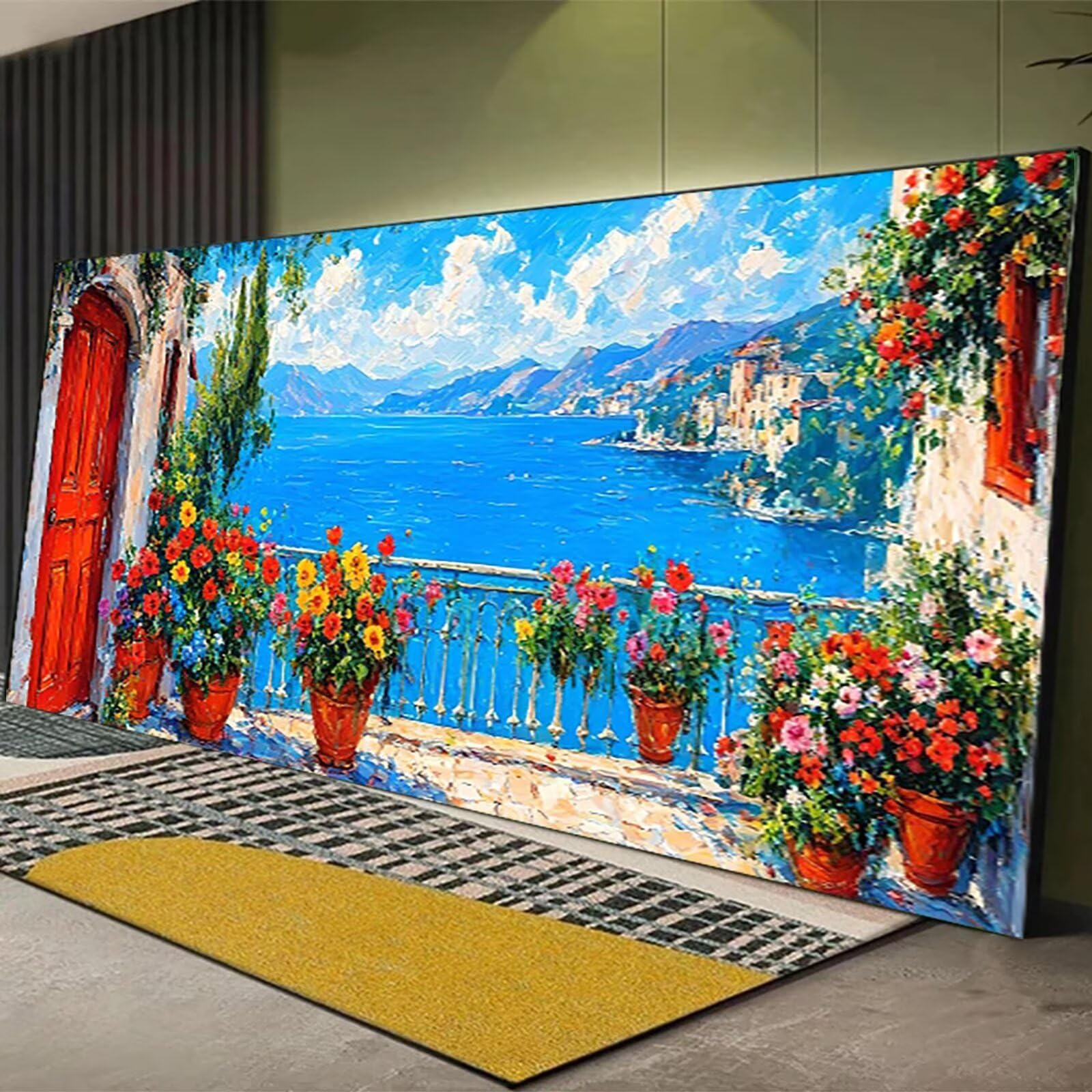 Malen nach Zahlen Kinder Blume, Geschenke für Mädchen Junge, Bastelset Kinder, Malen nach Zahlen Meer | Malen nach Zahlen Ohne Rahmen, für Home Wand Dekor Geschenk (60x120cm) Bastelset Erwachsene D-I