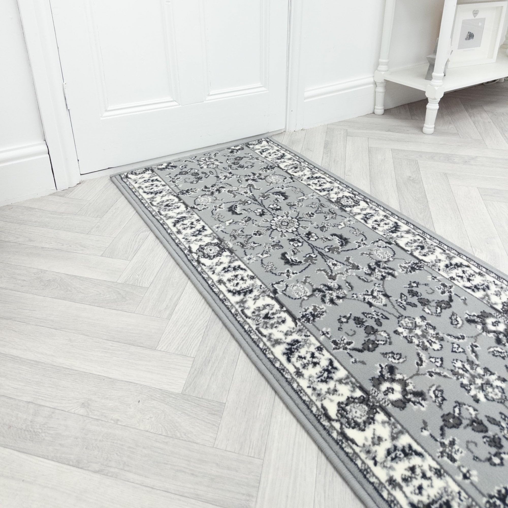 runrug Soft & Luxurious Hallway Runner Rug - Comfortable Carpet for Hall, Kitchen & Corridor - Multiple Sizes - Stain-Resistant, Dirt-Resistant - 390cm x 80cm - 9mm Thick - Traditional, Grey — image 1