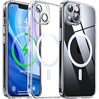 Flyzoo Cover Magnetica Trasparente per iPhone 13 - [con Pellicola di Protezione Fotocamera]
