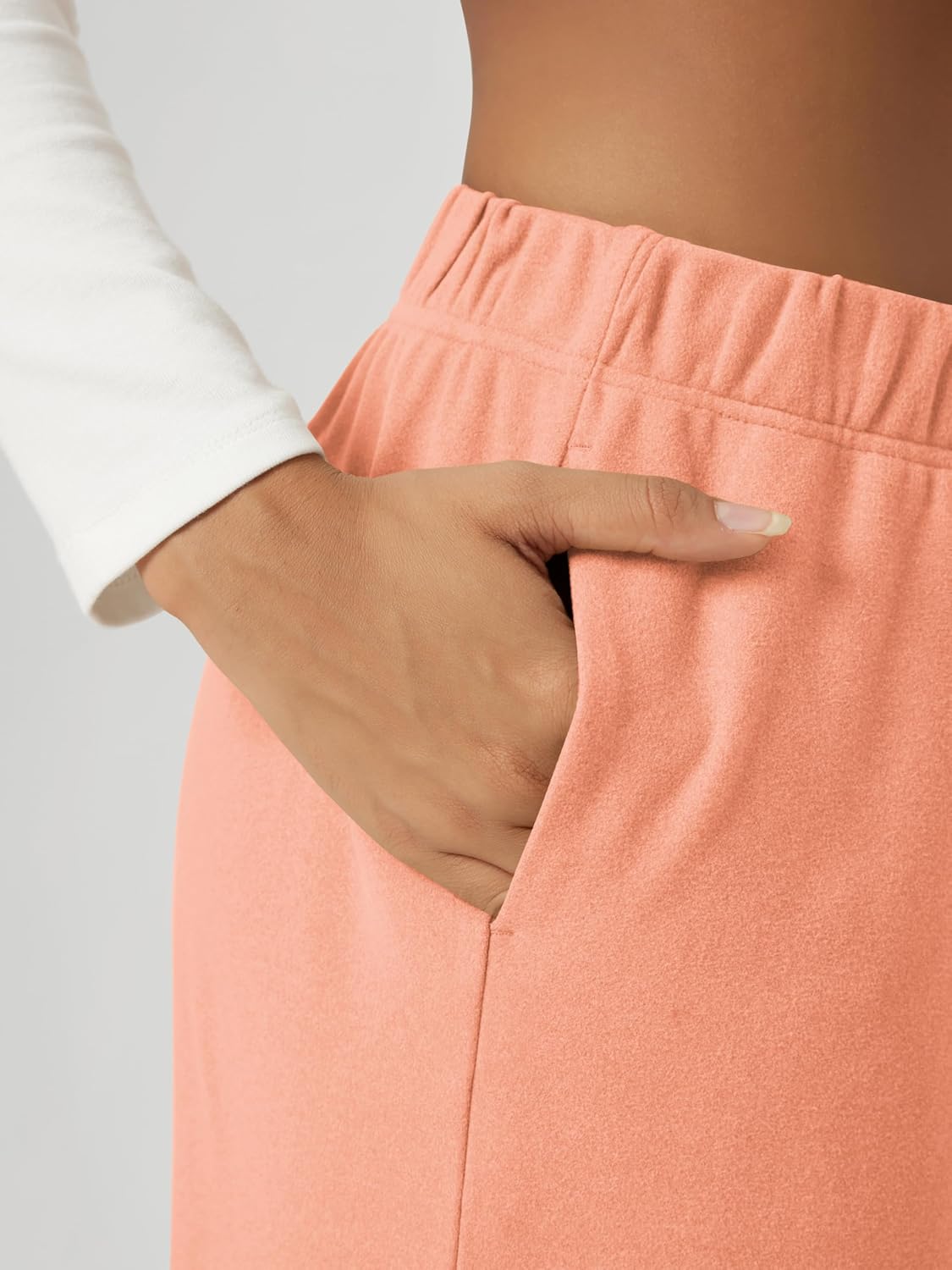 ODODOS Women's Brushed Fleece Straight Leg Pants – Cozy Warm High Waisted Relaxed Lounge Sweatpants with Pockets, 29" Inseam - Image 5