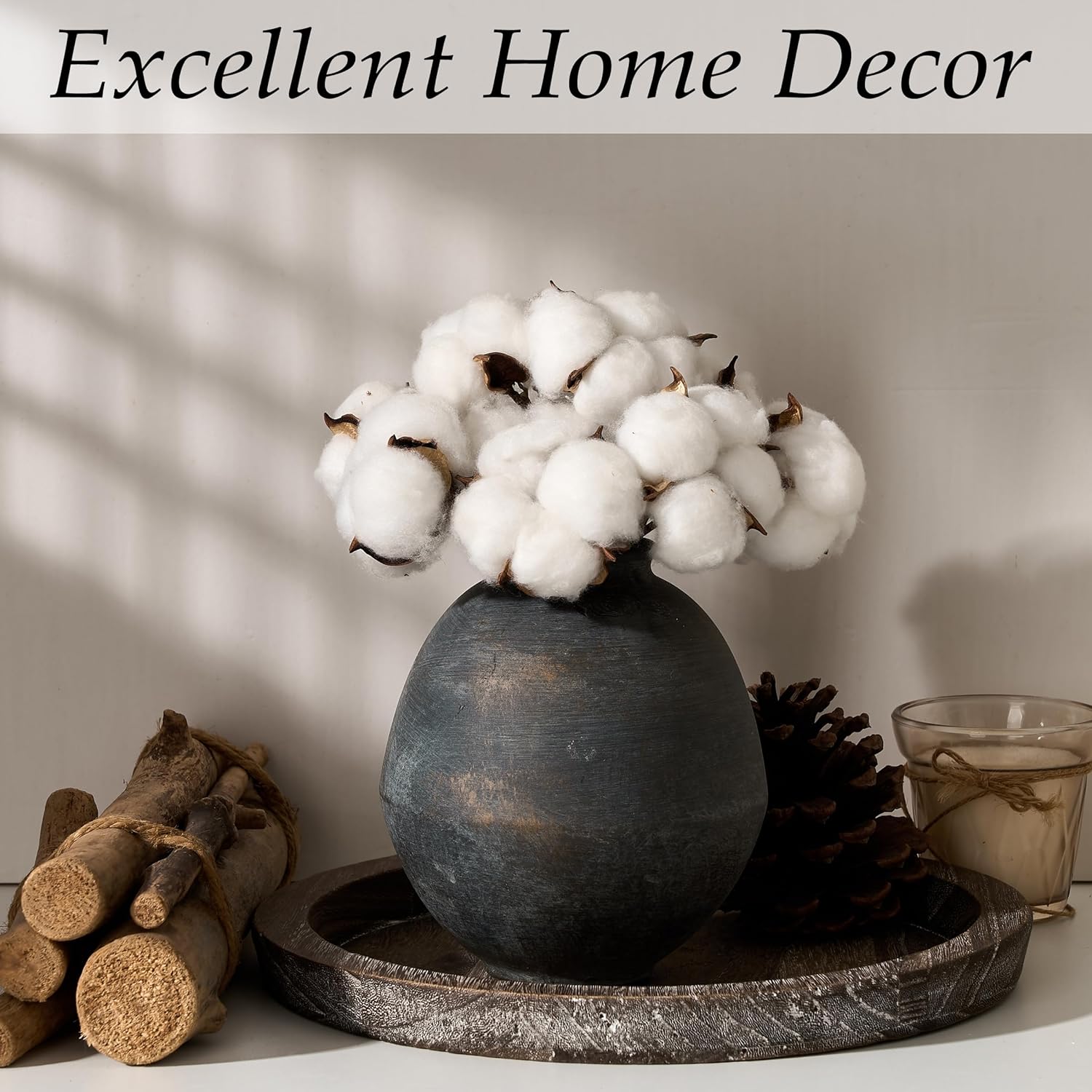 Ceramic Flower Vase, 6.22 Inch Rustic Farmhouse Vase Home Decor, Handcrafted Vintage Pottery Vase, Small Terracotta Vases for Living Room, Table, Shelf, Fireplace - Black Bronze - Image 7