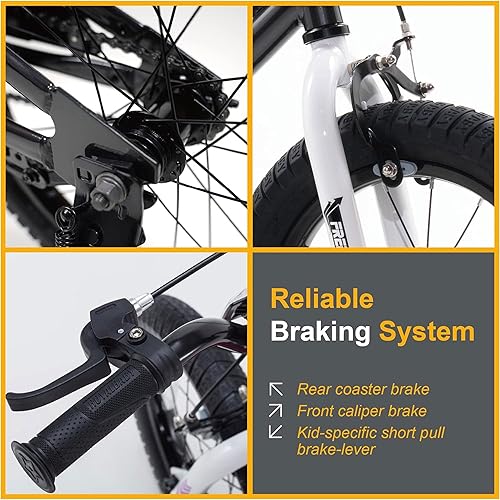 Miniatura 252 de RoyalBaby Kids Bike Freestyle Classic & EZ Balance Pedal Switchable Bicycle, 12 14 16 18 Inch, 3-10 Years Toddler to Big Kids Verde