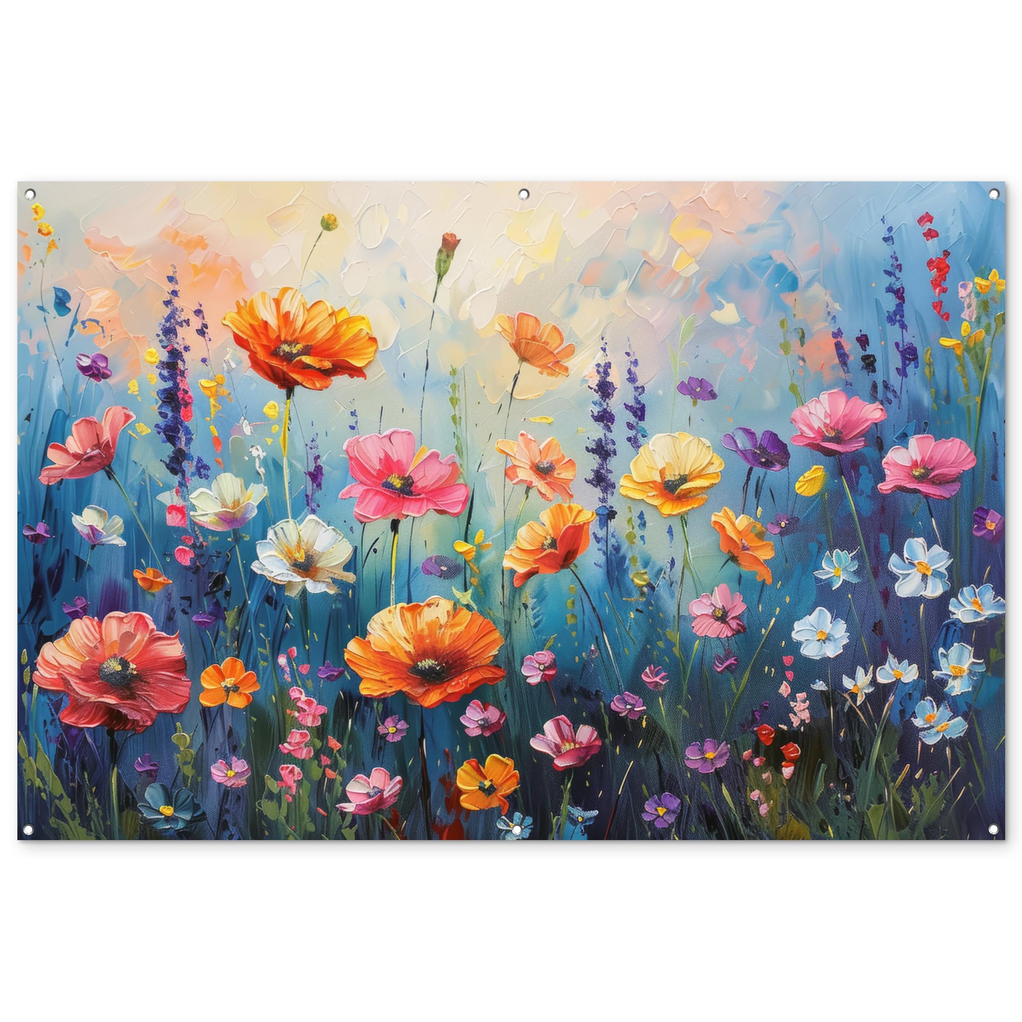 Posters Décoratifs Extérieur Terrasse grand format 180x120 cm déco jardin fleurs