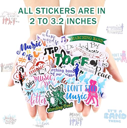 Miniatura 3 de Outus 200 calcomanías de banda de marcha, calcomanías para laptop, bandas de música, regalos impermeables, calcomanías de banda de marcha,