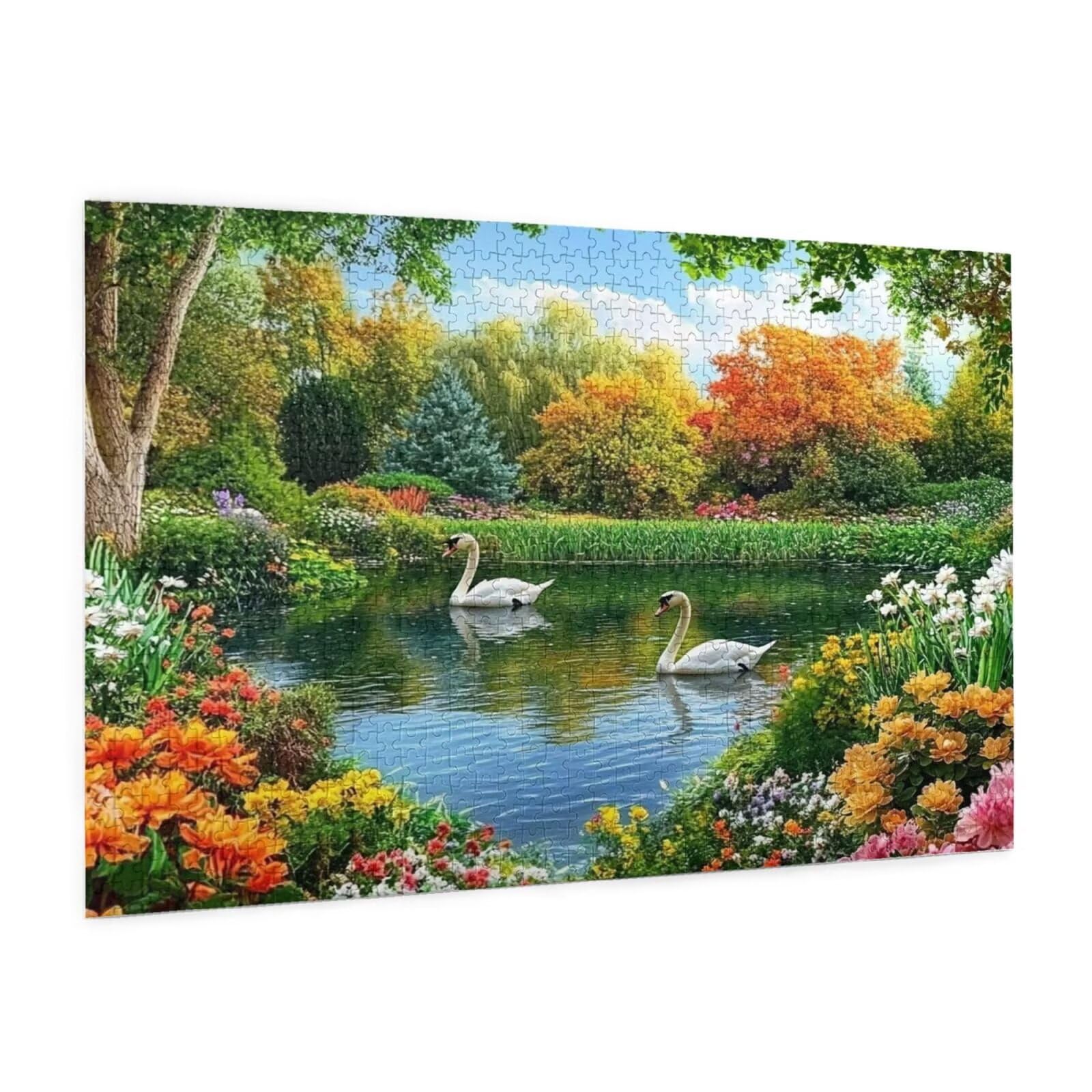 Puzzle 2000 Teile, Puzzle Erwachsene, Holzpuzzle Blume Impossible Jigsaw, Clevere Rätsel, HD Farbe Jigsaw mit Geschenkbox Verpackung for Room Decor, Geschenke für Frauen Schwan 100x70cm p-1424