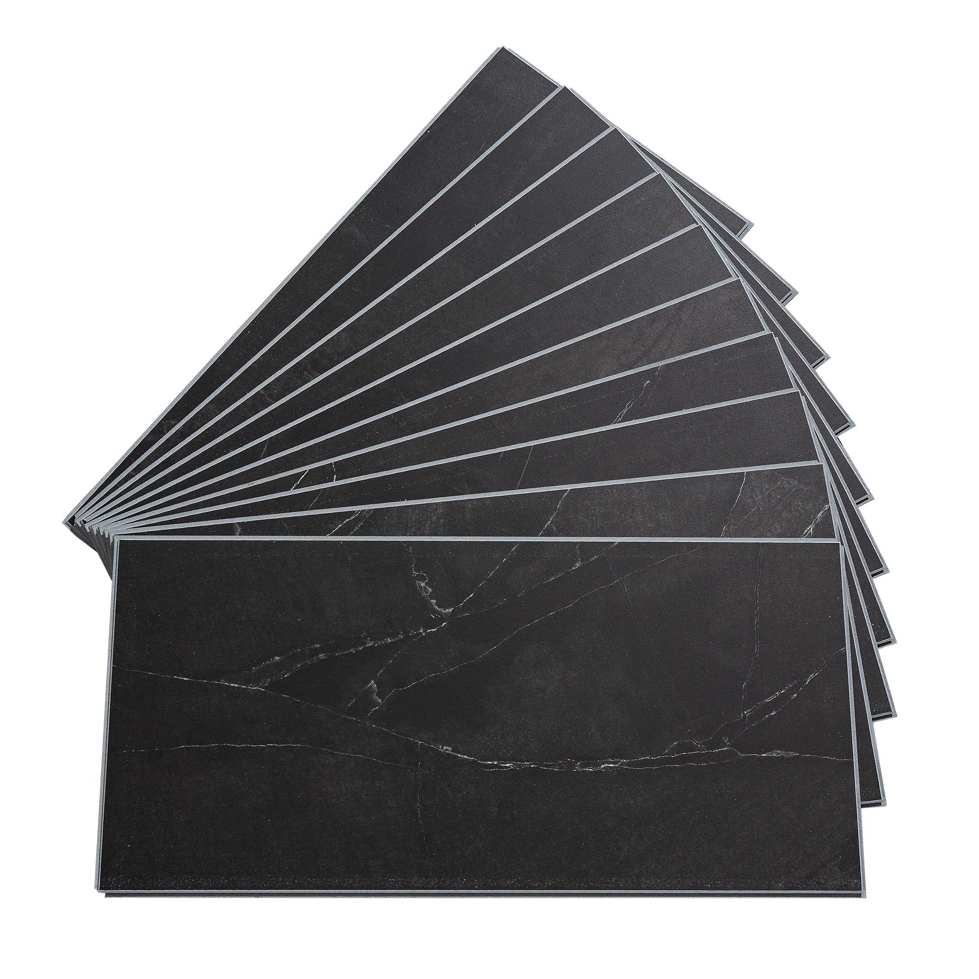 Palisade 23.2 in. x 11.1 in. Vinyl Wall Tiles in Black Ice (10 Pack)