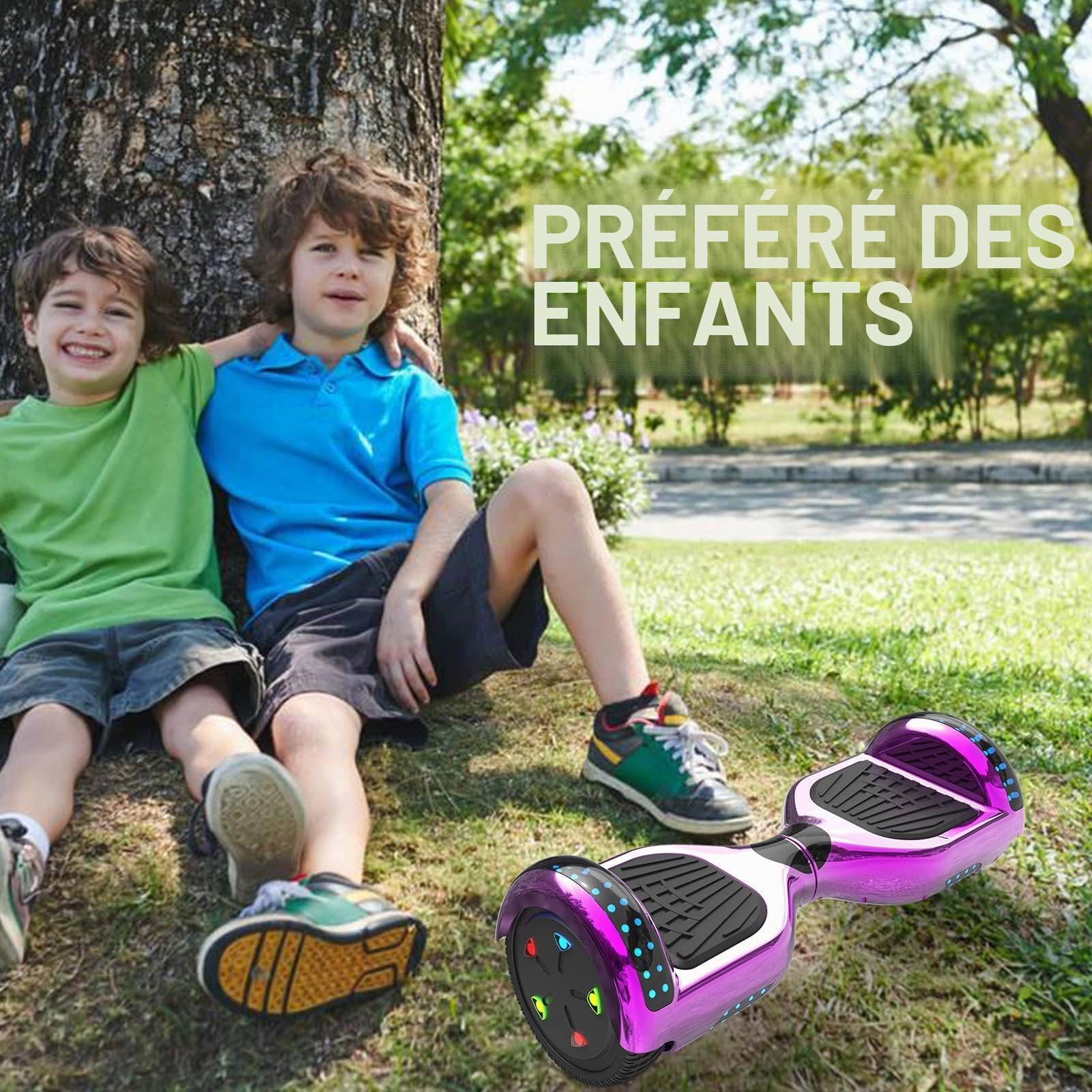 GeekMe Hoverboard Gyropode 6,5 Pouces, Électrique Auto-équilibré, Haut-Parleur Bluetooth Intégré, Enfants et Adultes