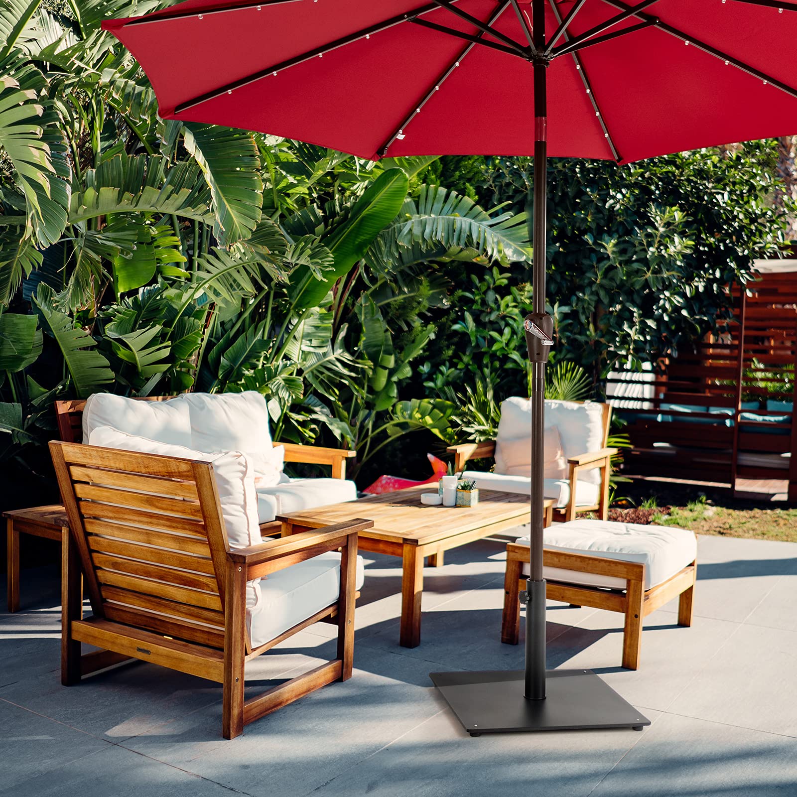 big gray umbrella patio table set 6 Zerpod 8-Piece Metal Patio Outdoor Dining Set with 6 Chairs, Large Table,  Center-Pole Umbrella and Gray Cushions ZE-8DMSan-GY