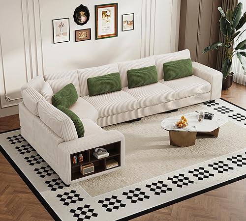 Miniatura 3 de Sofá seccional para sala de estar – Sofá modular grande de 142 pulgadas, moderno y convertible de 5 asientos, con asiento profundo, sofás tapizados