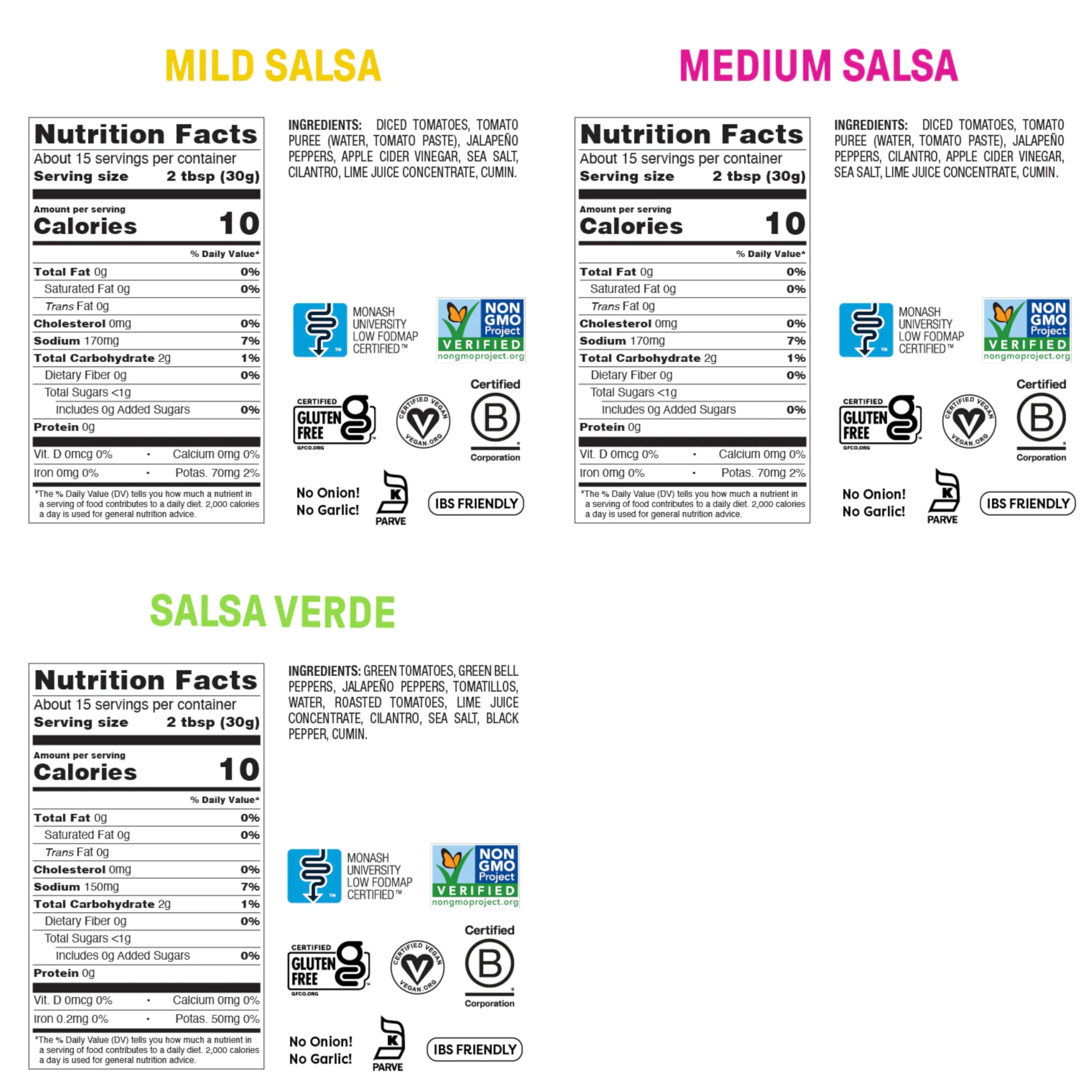 Fody Foods Salsa Variety Pack, 16 Oz (Pack of 3) thumbnail 2