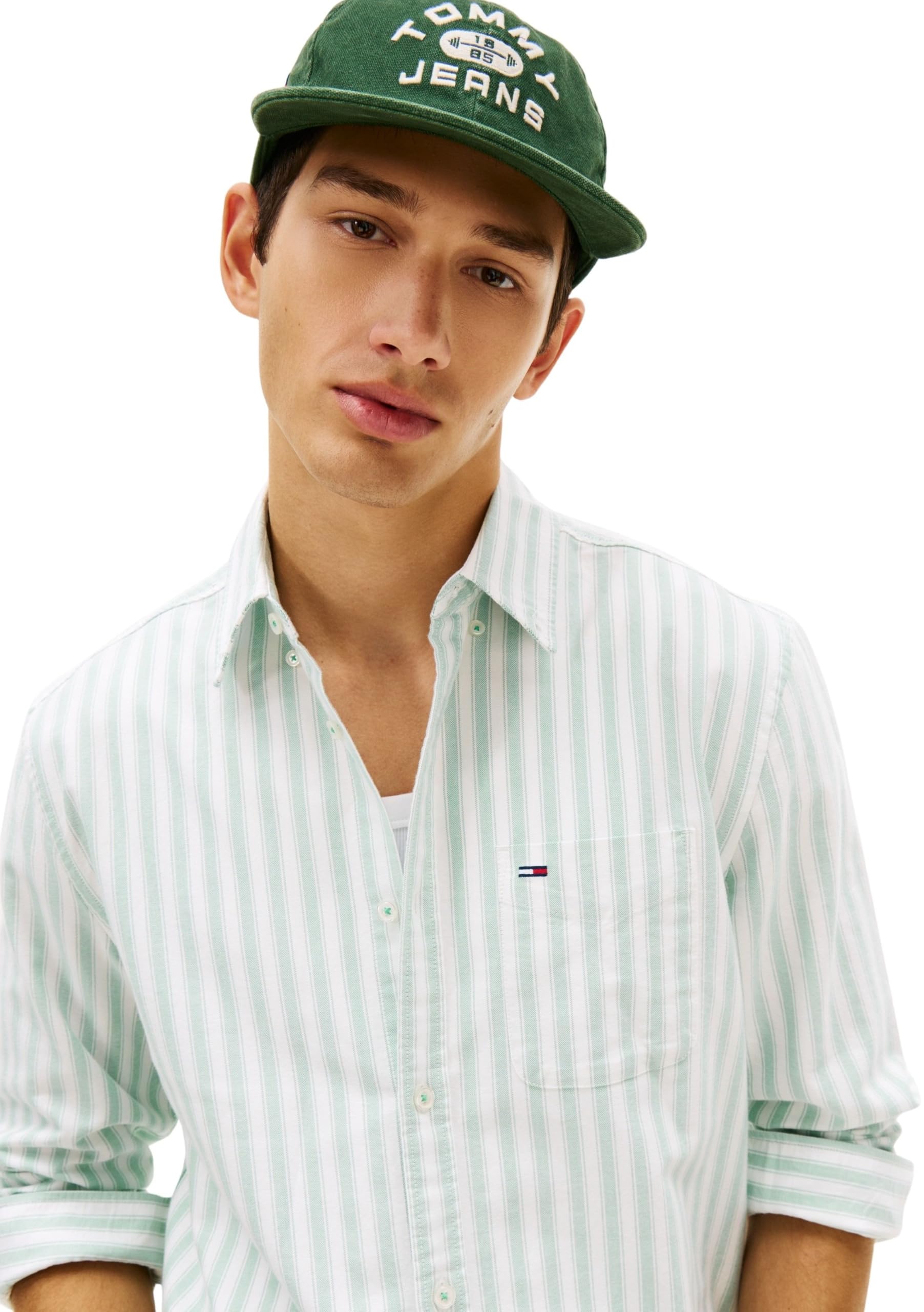 Tommy Jeans Herren TJM Reg Stripe Oxford Shirt EXT Dm0dm22790 L/S Shirt (1er Pack)