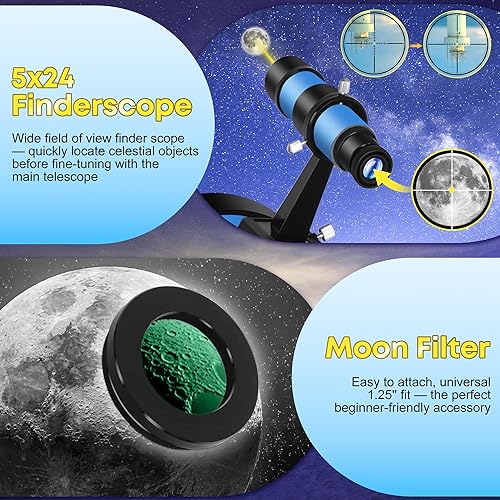 Miniatura 6 de Telescopio150EQ para adultos de alta potencia, telescopio reflector newtoniano profesional para principiantes en astronomía, con bolsa