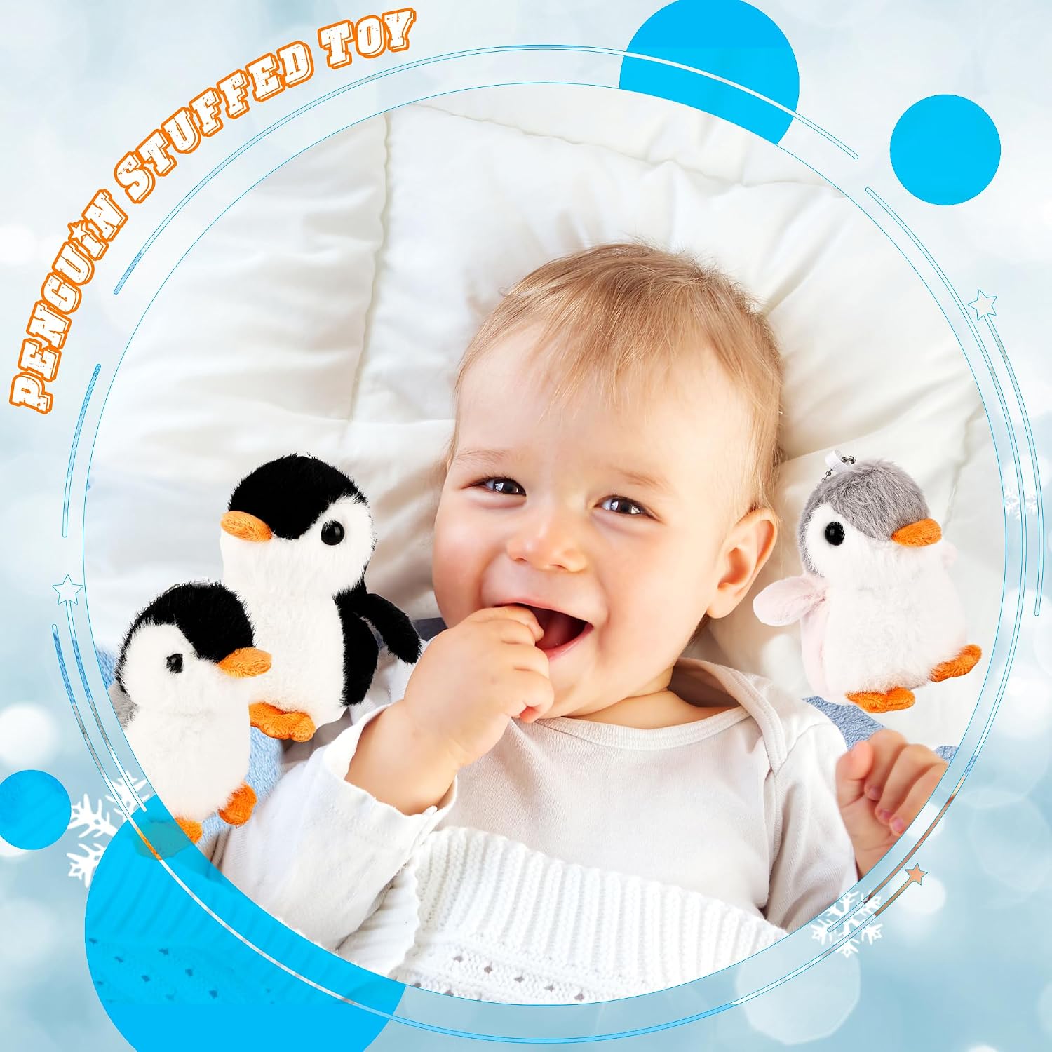 24 Pcs Mini Plush Penguin Toys Stuffed Penguin Keychain 4 Inch Cute Small Hanging Stuffed Penguin for Kids Boys Girls Birthday Back to School Party Favors, 3 Colors