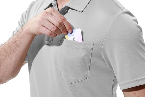 Miniatura 5 de Camisas polo de manga corta con cuello y bolsillo para hombre