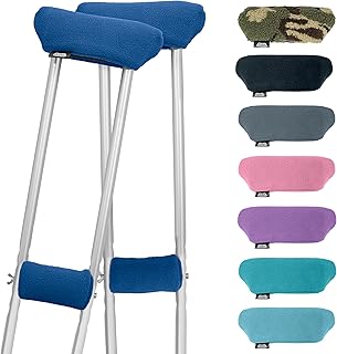 Crutch Comfort Deluxe Soft Fleece & Foam Crutch Accessory Set (Blue)