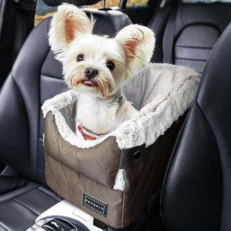 Assento Elevatório para Cães Pequenos PETSFIT para Console Central com Ganchos Ajustáveis DVCD051024NN
