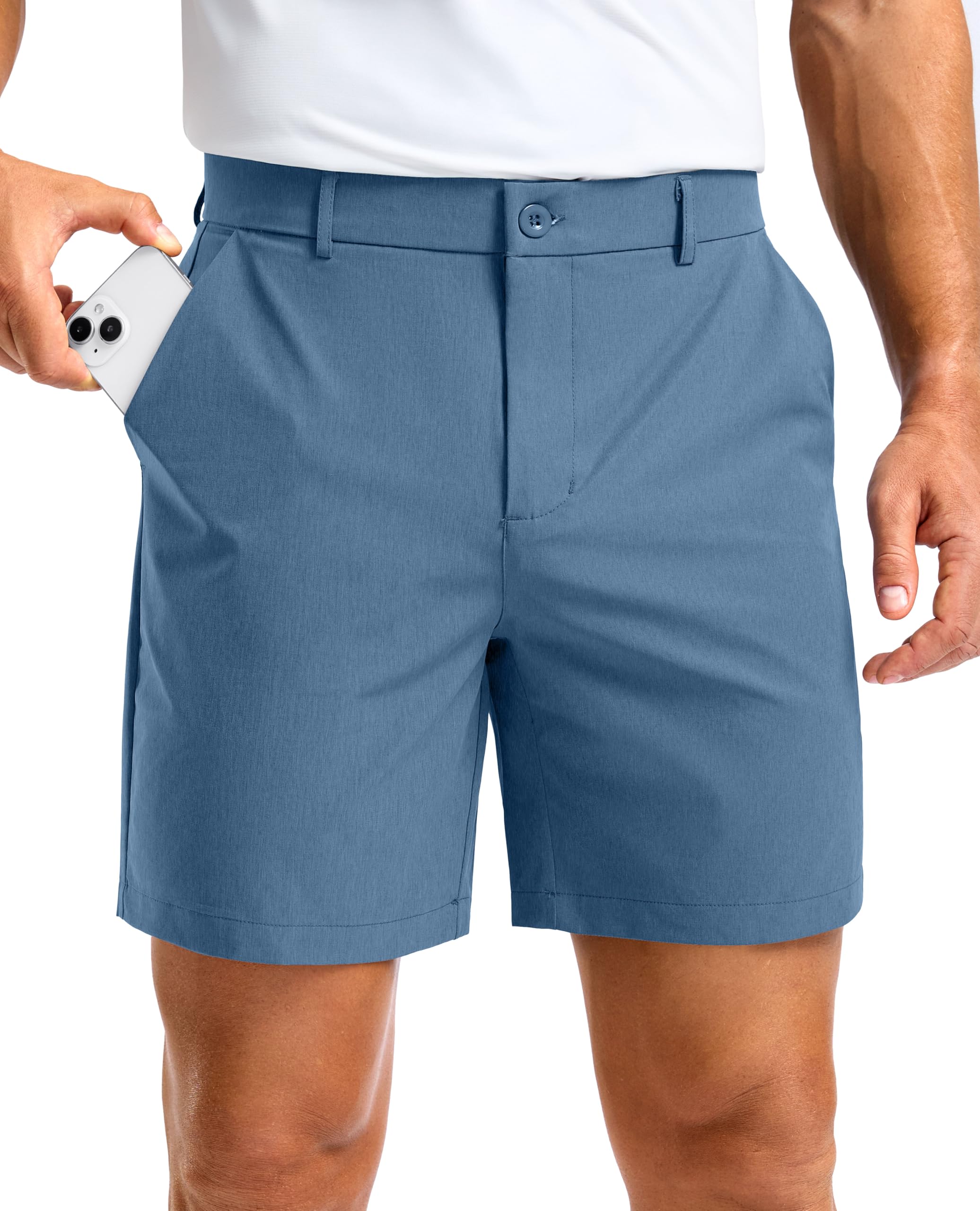 Soothfeel Men's Casual Shorts 5/7/9 Inch Golf Dress Shorts with 4 Pockets