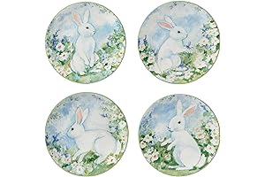 Certified International Easter Morning Bunny Salad Plates - Set of 4
