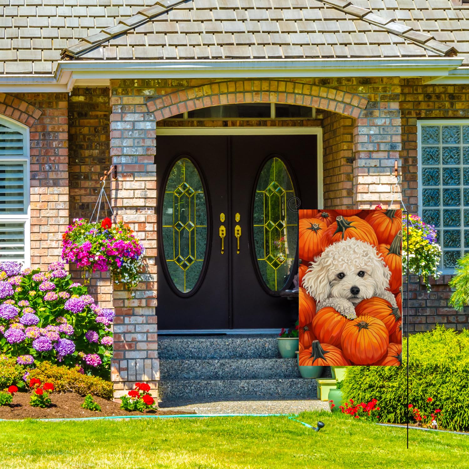 Amazon.com : TopPacific Fall Dog Pumpkin Garden Flag Maple Leaf