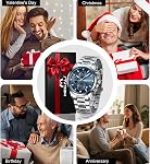 MEGALITH Mens Wrist Watch Silver: Waterproof Classic Stainless Steel Chronograph - Dress Business Casual Analog Date Watches - Gifts for Men Birthday