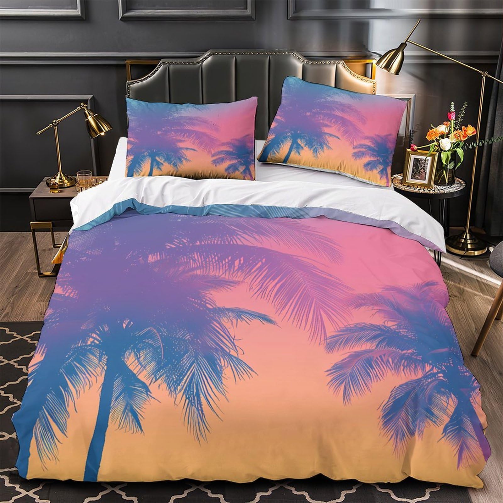 Parure de lit chouette 220x240 cm avec housse de couette en microfibre 3D effet doux
