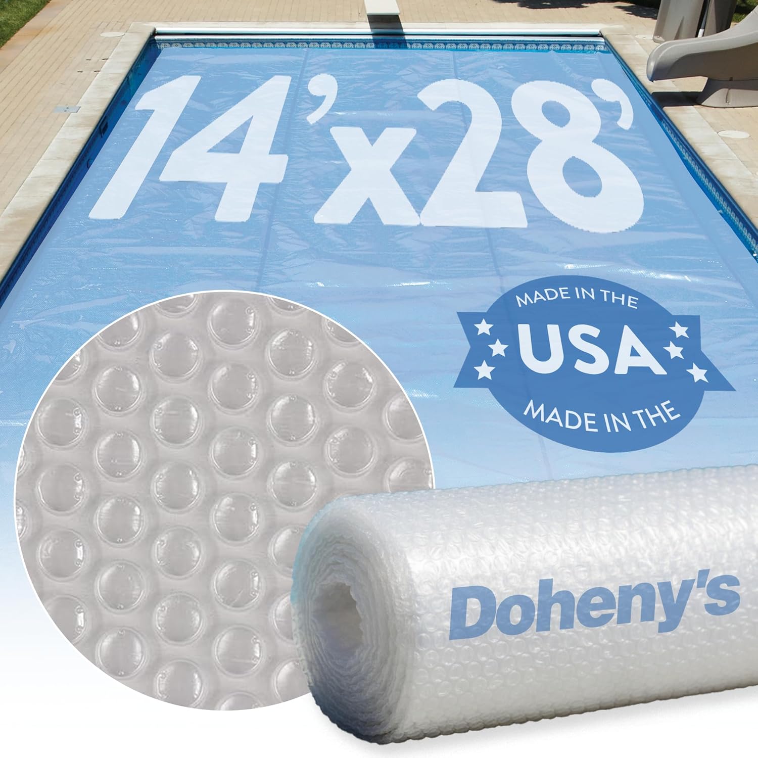 Doheny's Clear-Tek Micro Bubble Solar Pool Cover for In-Ground Swimming Pools | Increase Solar Energy Absorption, Retain Heat, Reduce Evaporation, Reduce Heat Loss & Save, 20x40 ft Clear 3200