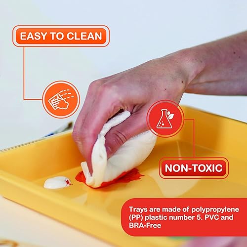 Miniatura 3 de DOODLE HOG Juego de 8 bandejas de arte para niños, ideal para Lego, arena, manualidades, pintura, Montessori, bandeja arcoíris para aula, bandejas