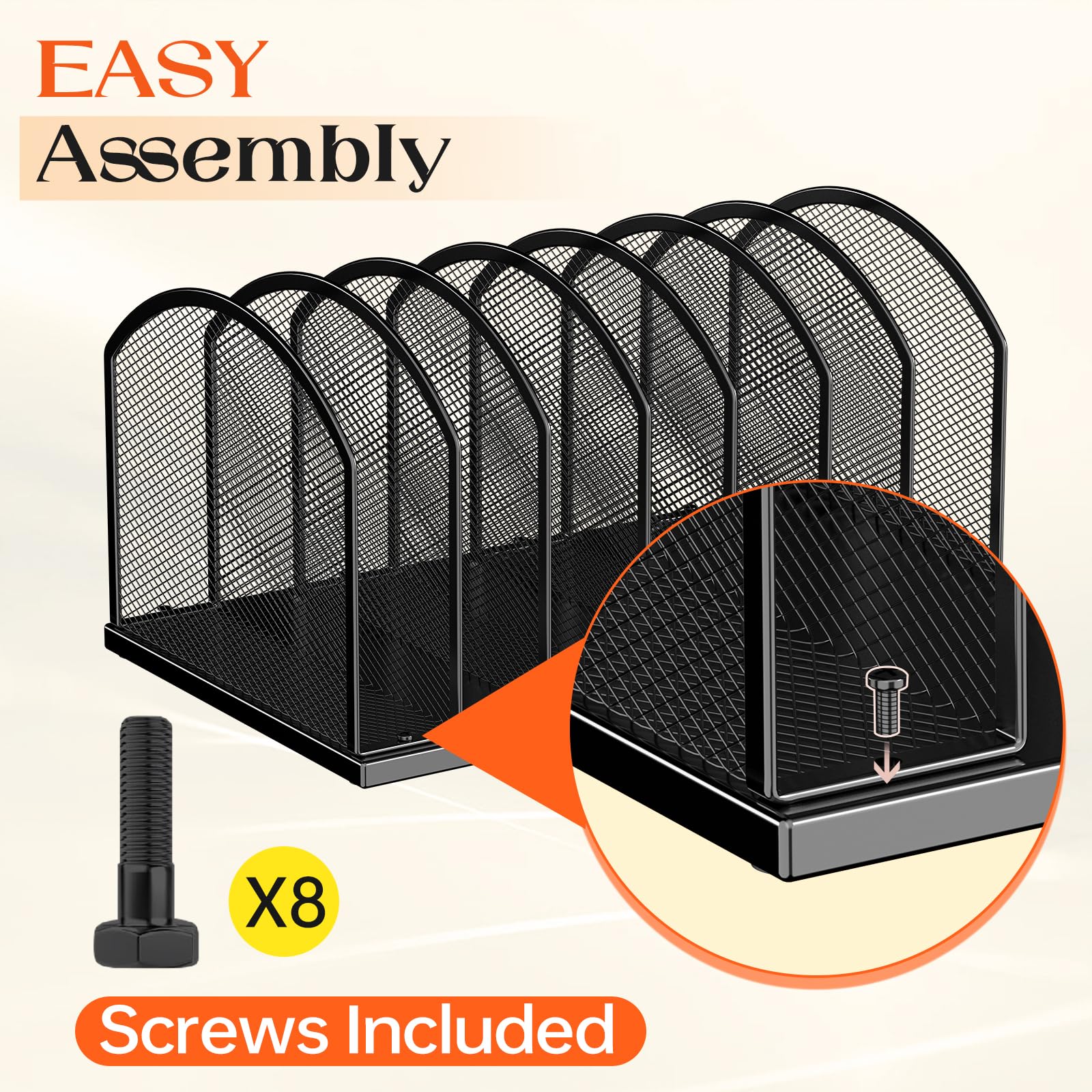 Amazon.com : 7-Section Metal Upright File Sorter Organizer