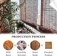 Vista 2 de Persianas de bambú sin cordones para porche, persianas de bambú para ventanas, persianas enrollables de bambú, persianas al aire libre para porche