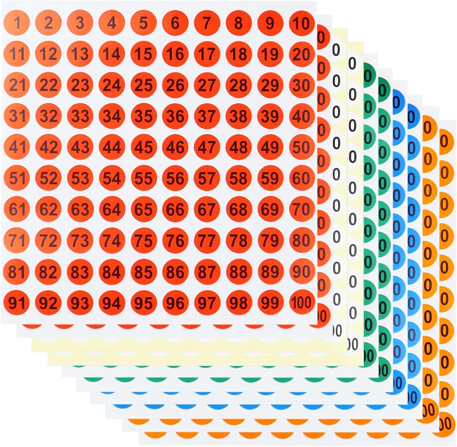 Number Stickers 10 Sheets 1100 SelfAdhesive Number Labels Small Round