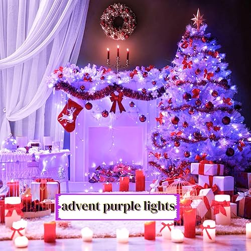 Miniatura 154 de JMEXSUSS Guirnalda de luces LED de 168 pies, 600 luces LED para el día de San Valentín, luces rojas de Navidad con alambre transparente, 8 modos