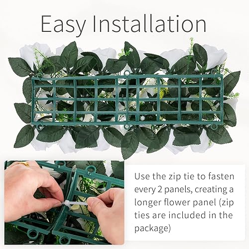 Miniatura 6 de Inweder Decoraciones de mesa de flores para boda, 6 arreglos florales de mesa artificiales, centros de mesa florales de rosas para recepción, camino