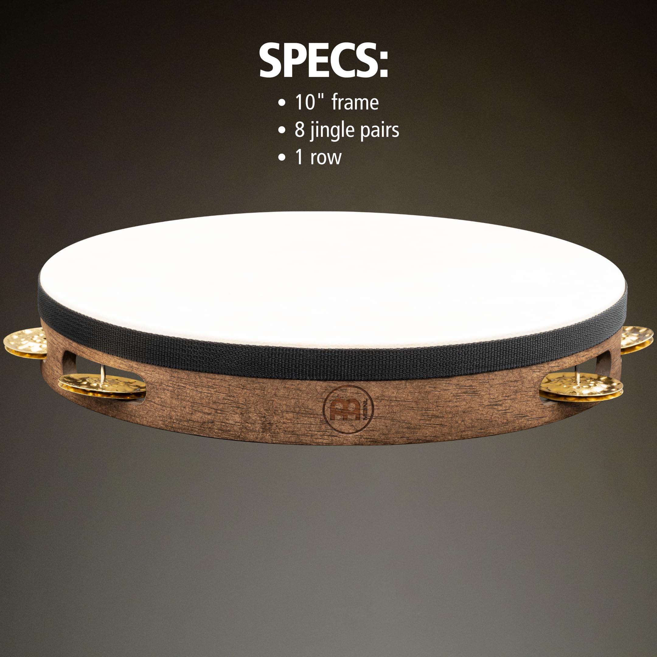 MEINL Percussion Vintage Goat Skin Wood Tambourine - Nogal Marrón, 1 Fila, TAH1V-WB