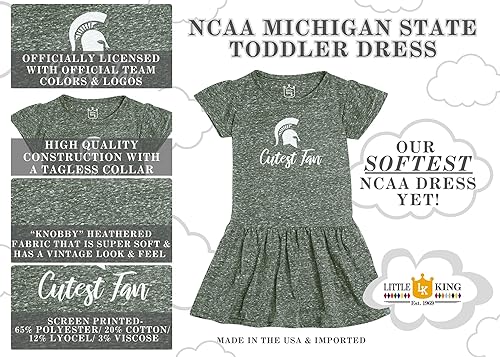 Miniatura 38 de Little King NCAA Knobby - Vestido para niñas pequeñas, tallas 2T, 3T y 4T