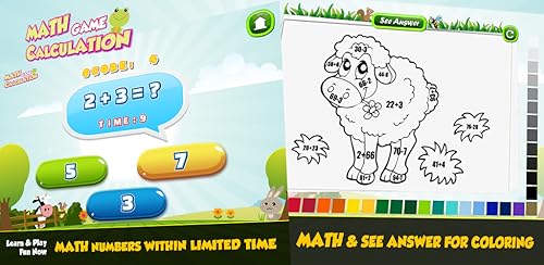 Cor dos miúdos por números : jogos educativo jogos de matematica infantil cálculo