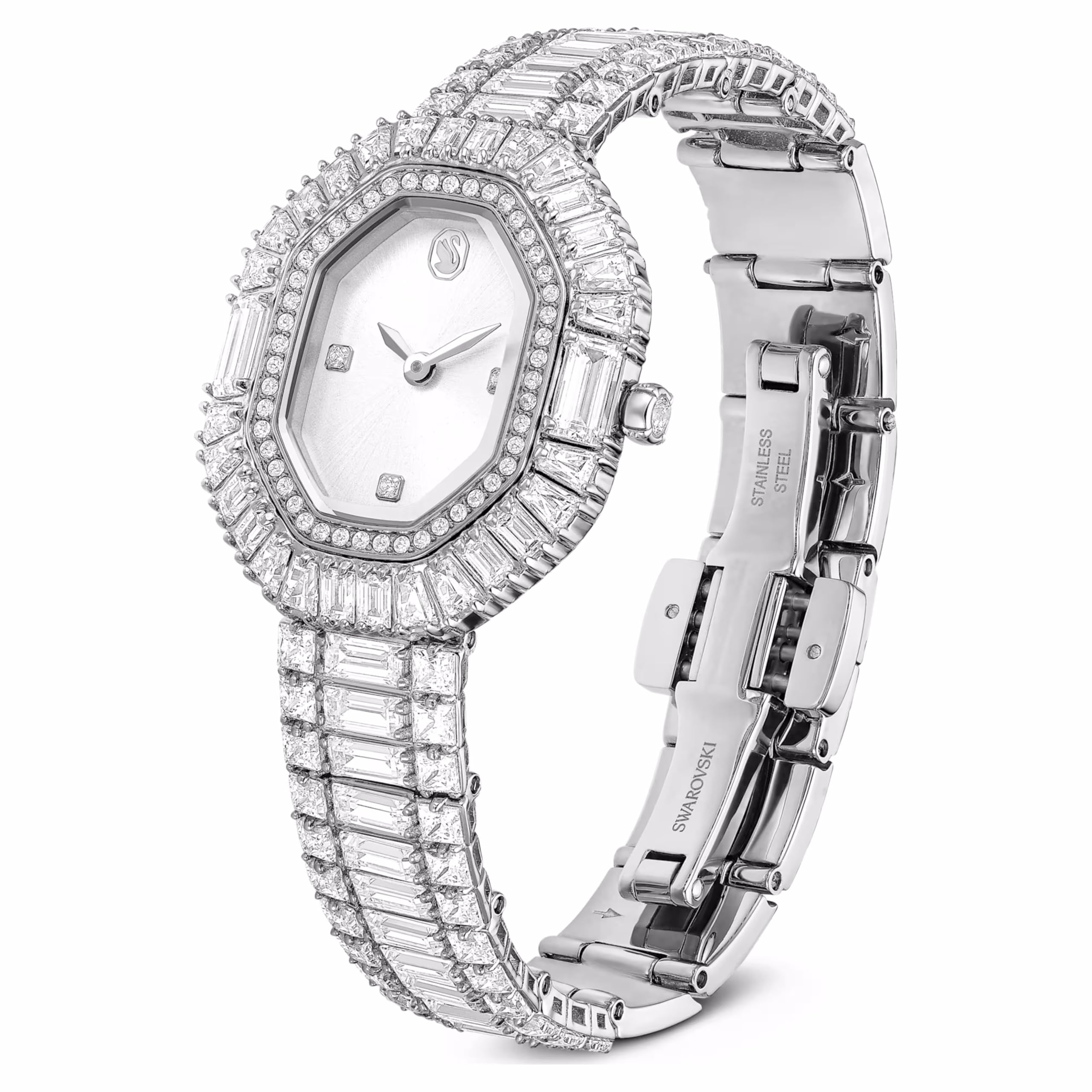 Swarovski Reloj Matrix Octagon 5724516 Talla Baguette, Brazalete de Metal, Tono Plateado, Acero Inoxidable