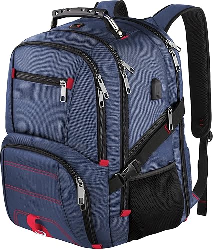 LTINVECK Mochila extra grande de viaje para laptop de 50 L, bolsa de computadora con puerto de carga USB, compatible con la TSA, duradera y