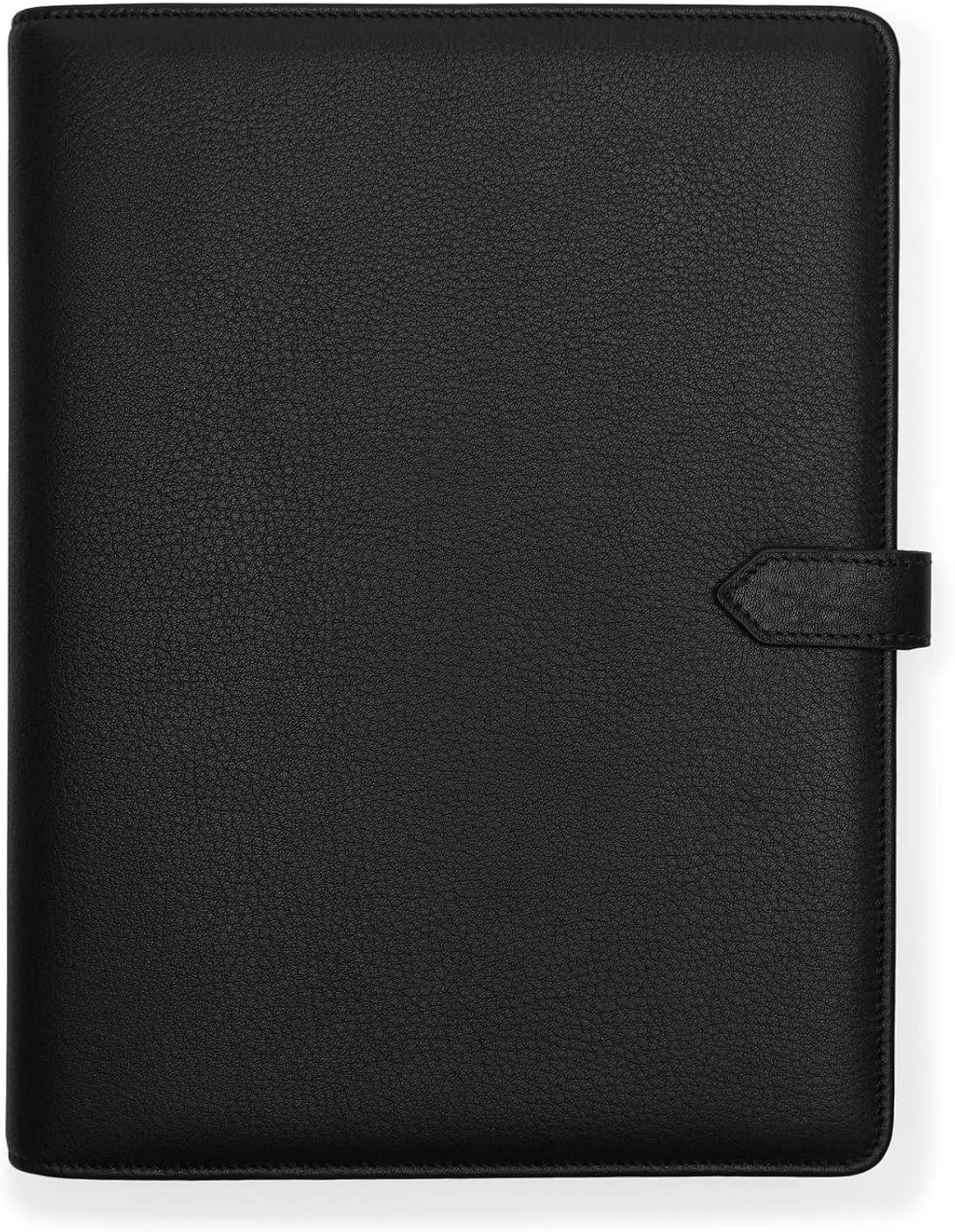 Leatherology Black Onyx Leather Composition Snap Spiral Journal – Refillable Writing Notebook with Pen Loop, Card Slots & Pockets – Professional Leather Journal for Work, Travel & Everyday Notes