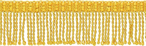 Paquete económico de 10 yardas 2 pulgadas de largo bandera dorada delgada flequillo estilo # BFT2, color caléndulas FG (30 pies 29.9ft)
