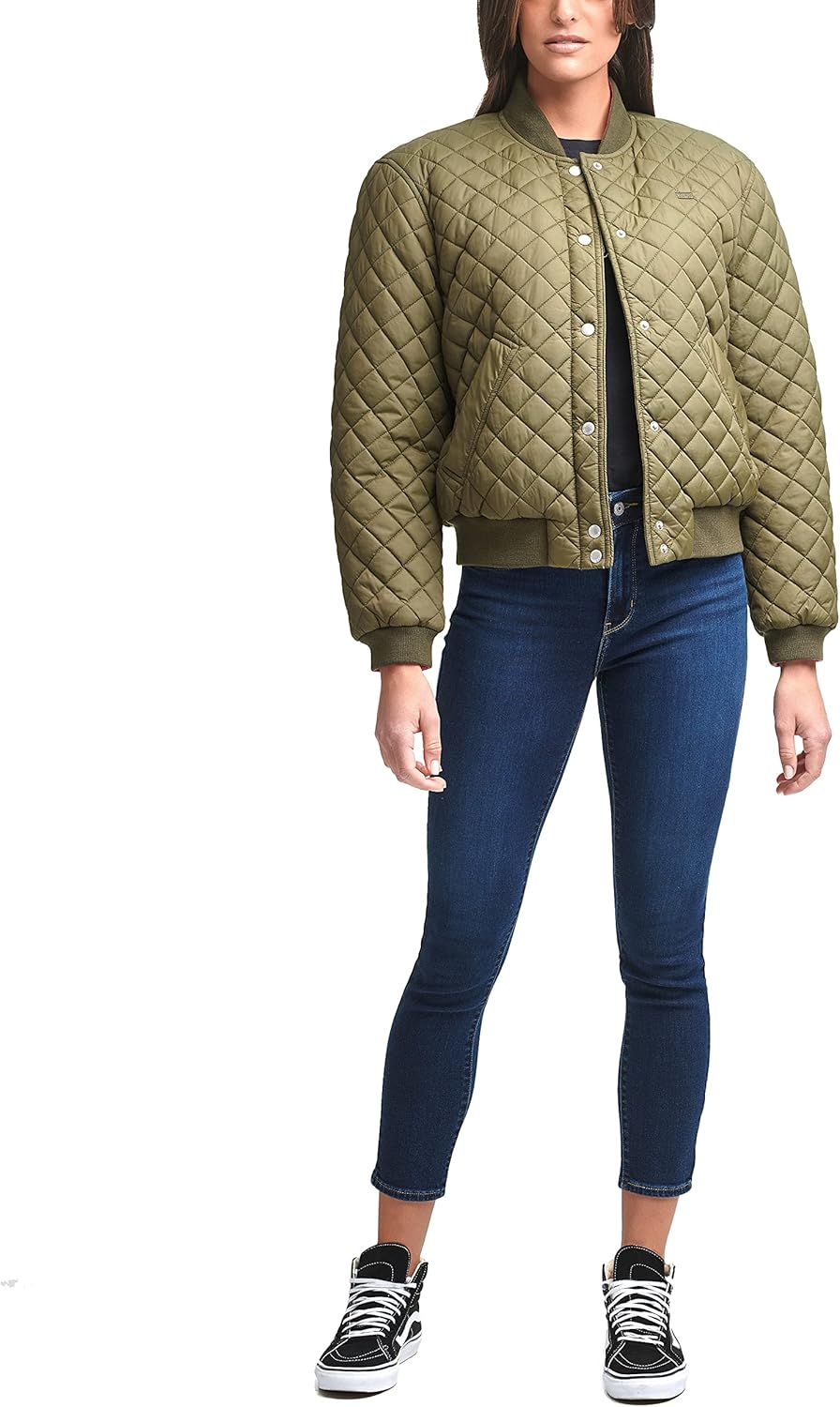 Levi's Women's Diamond Quilted Bomber Jacket With Front Pockets - Regular & Plus Sizes - Image 5