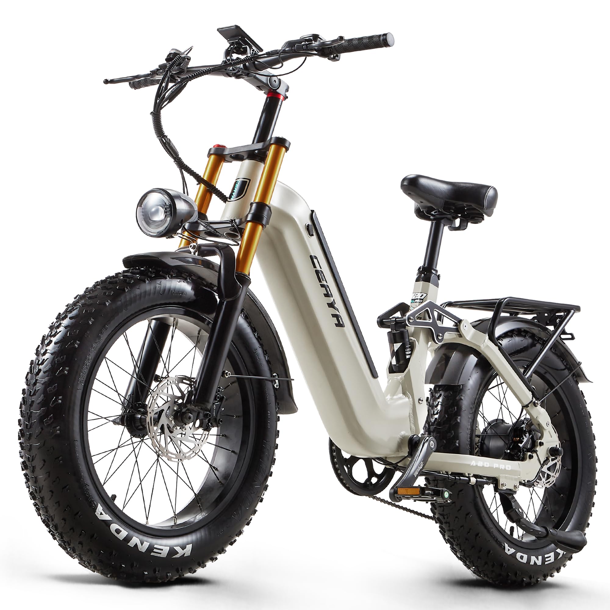 Vélo Électrique 20" × 4.0 Fat Bike Electrique VTT Electrique Adulte Homme Femme Velo Electrique avec Batterie Amovible 48V20AH Freins Hydrauliques Doubles Suspension Double A20 Pro