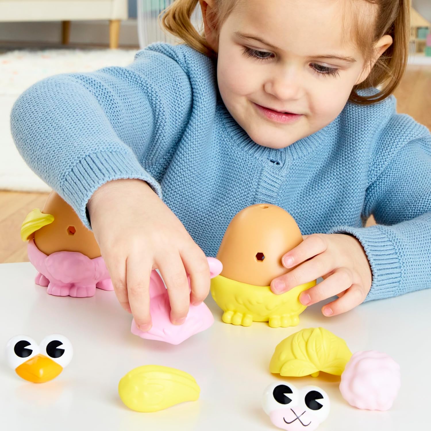 Potato Head Bunny & Chick Tots with 12 Mix and Match Pieces, Two 3-Inch Potato Bodies with 10 Accessories, Preschool Toys for Girls and Boys 2+ – Easter Basket Stuffers