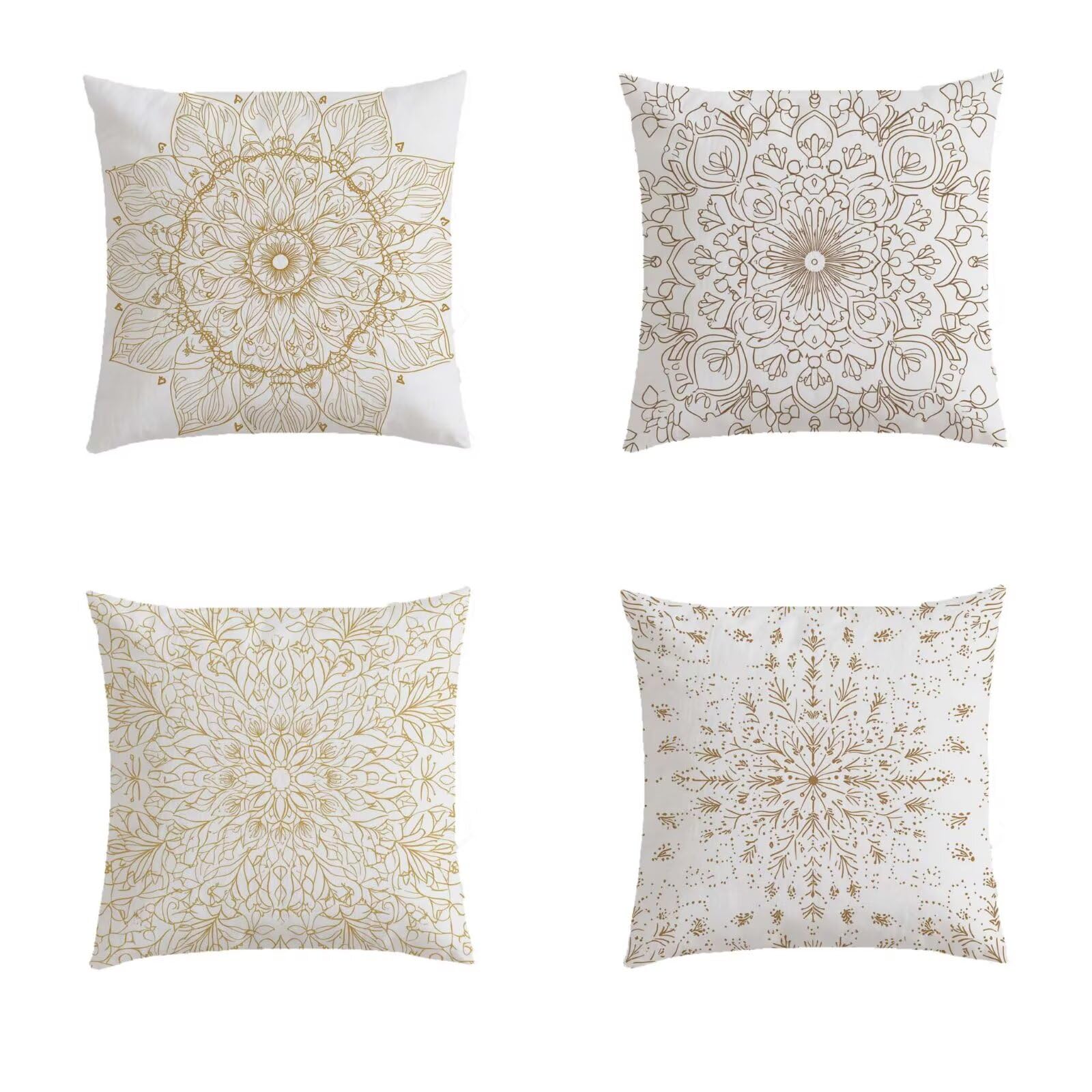 Housse de coussin salon de jardin exterieur boheme 80x80cm lot de 4 pour sublimer votre terrasse